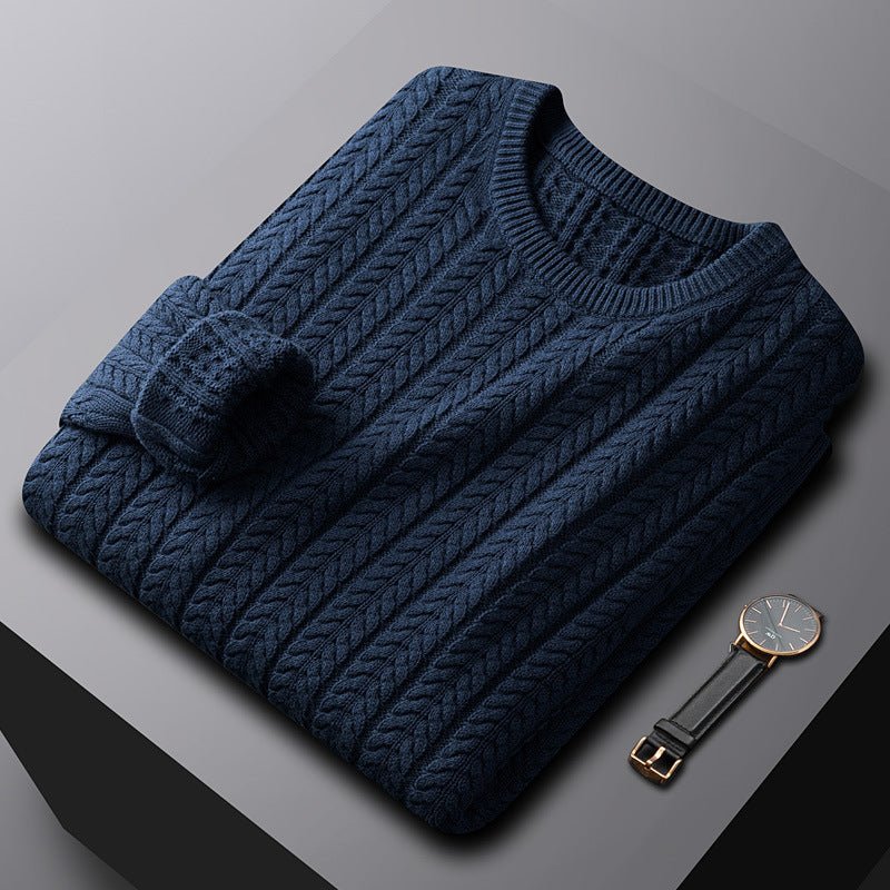 Sweater Men's Thick Cotton Solid Color With Fur - PratSN