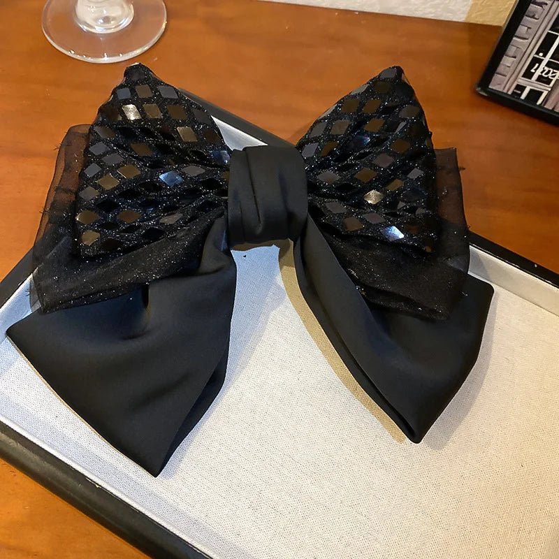 Sweet Pink Bow Hairpins Solid Color Big Bowknot Hair Clips Women Girls Soft Satin Barrettes Clip Party Wedding Hair Accessories - PratSN