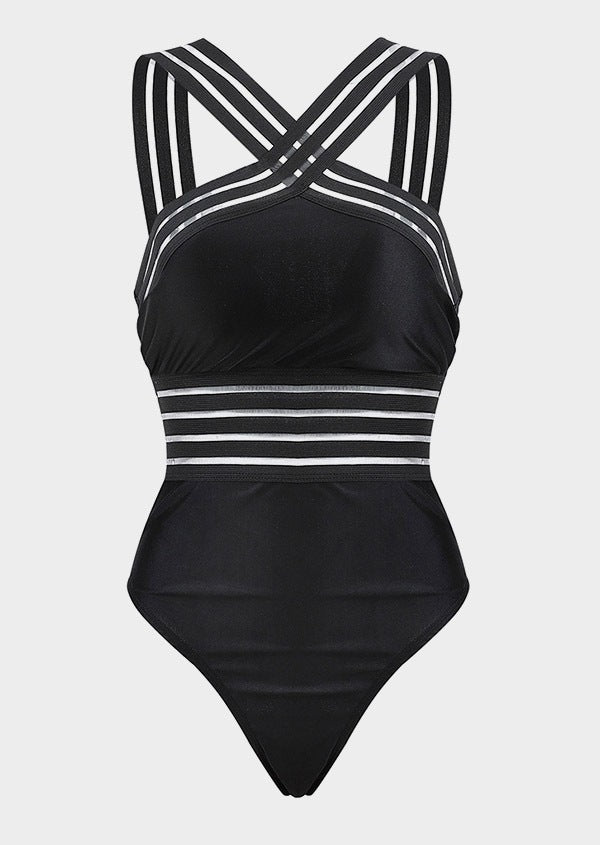 Swimsuit Bikini High Waist Leopard Print Stitching Bikini Ladies Swimsuit One - Piece - PratSN