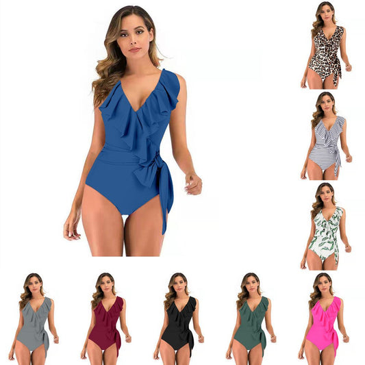 Swimsuit Lace Up Women's One Piece Bikini - PratSN