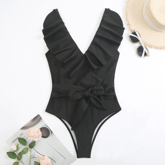 Swimsuit Lace Up Women's One Piece Bikini - PratSN