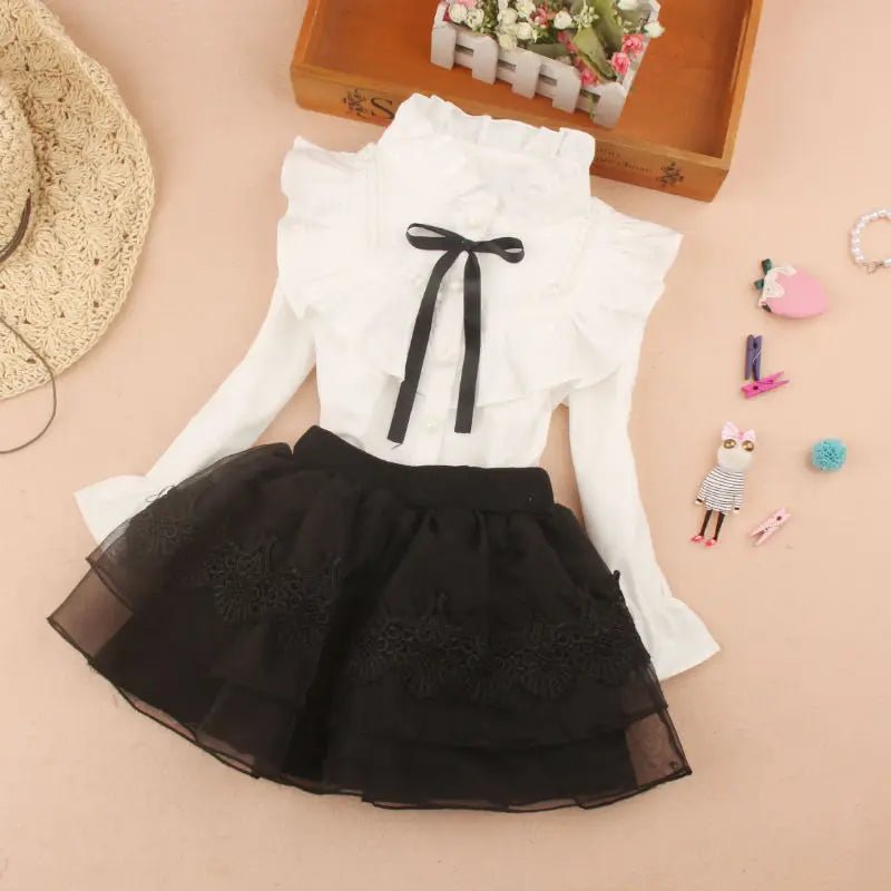 Teenage Girls Clothes Autumn Kids Blue Stripe Blouses Turn - down Collar Full Sleeve Shirt Children Cotton Tops School Girl Blouse - PratSN