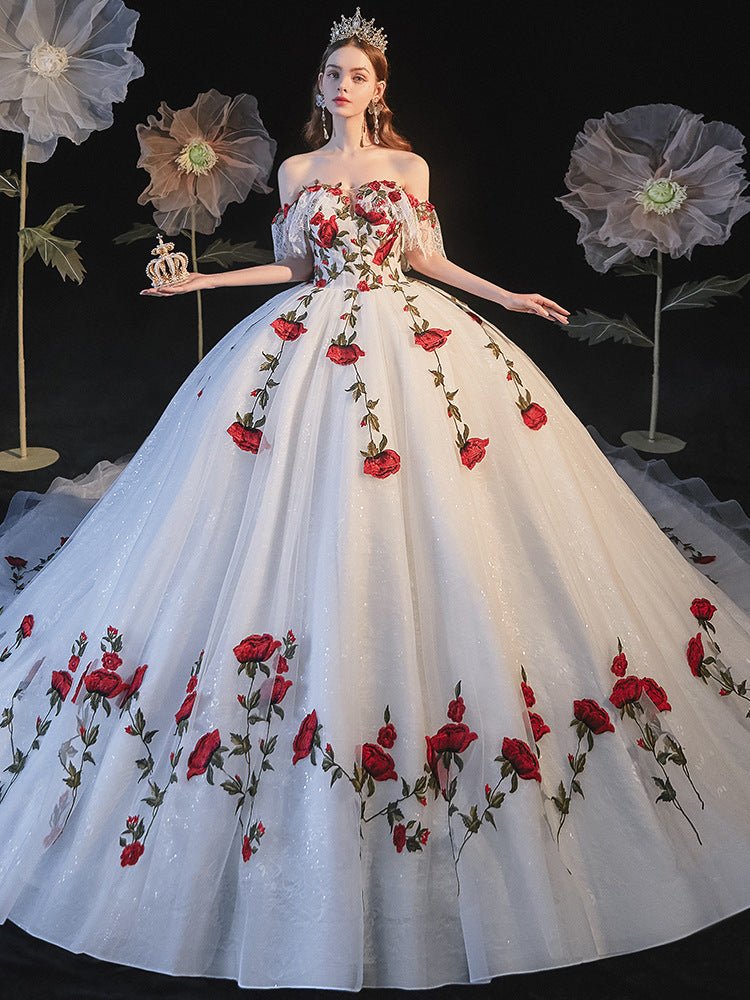 Temperament Bride Bra Trailing Mori Style Wedding Dress - PratSN