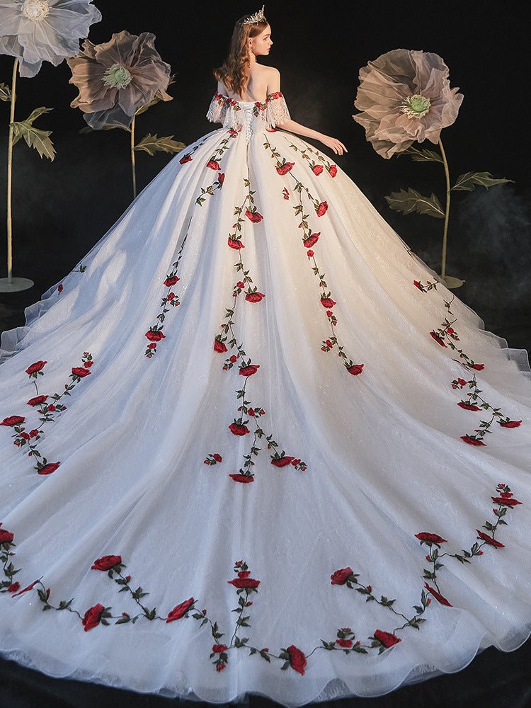 Temperament Bride Bra Trailing Mori Style Wedding Dress - PratSN