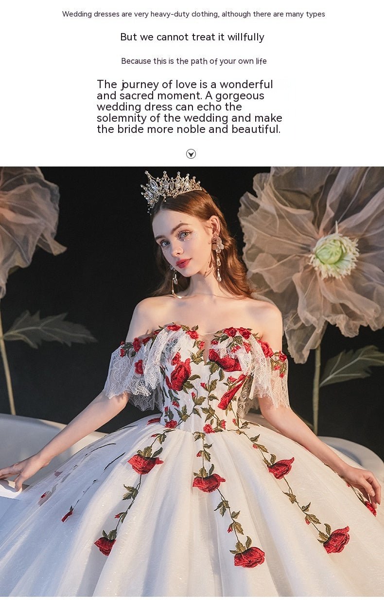 Temperament Bride Bra Trailing Mori Style Wedding Dress - PratSN