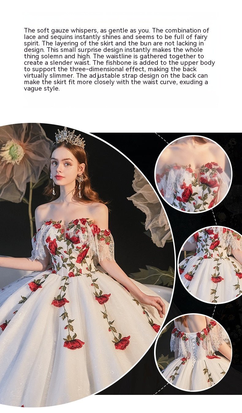 Temperament Bride Bra Trailing Mori Style Wedding Dress - PratSN