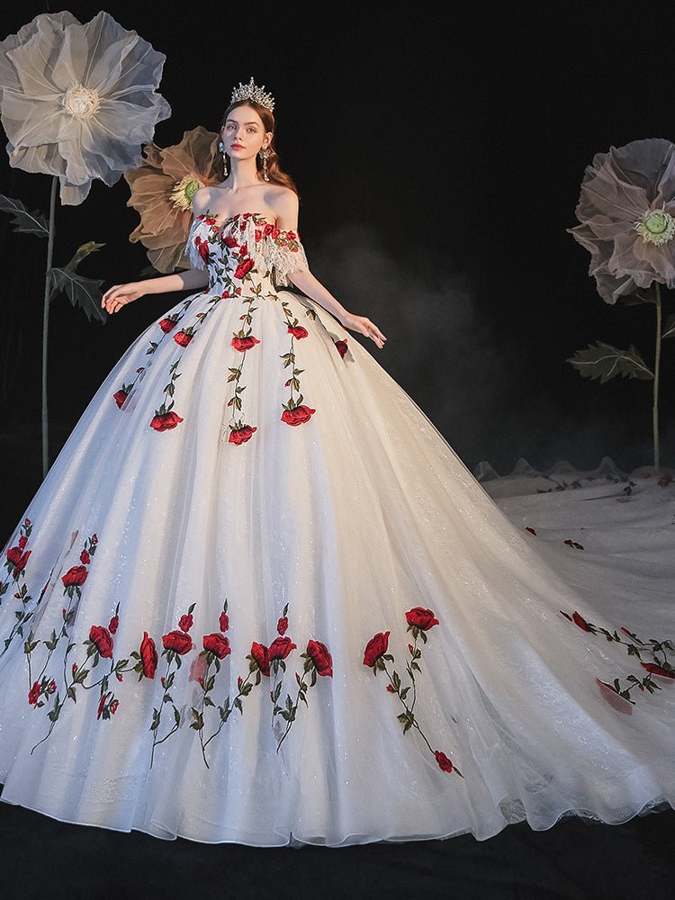 Temperament Bride Bra Trailing Mori Style Wedding Dress - PratSN