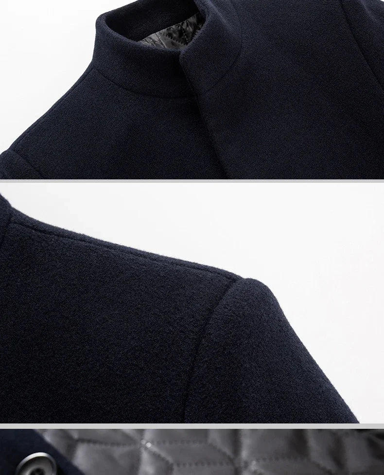 TFETTERS Brand Trench Coat Korean Fashion Business Casual Stand Collar Long Jackets for Men 2025 Autumn Windbreaker Winter Coats - PratSN