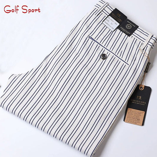 Thin Elastic Loose Straight Stripes Gingham Casual Pants - PratSN
