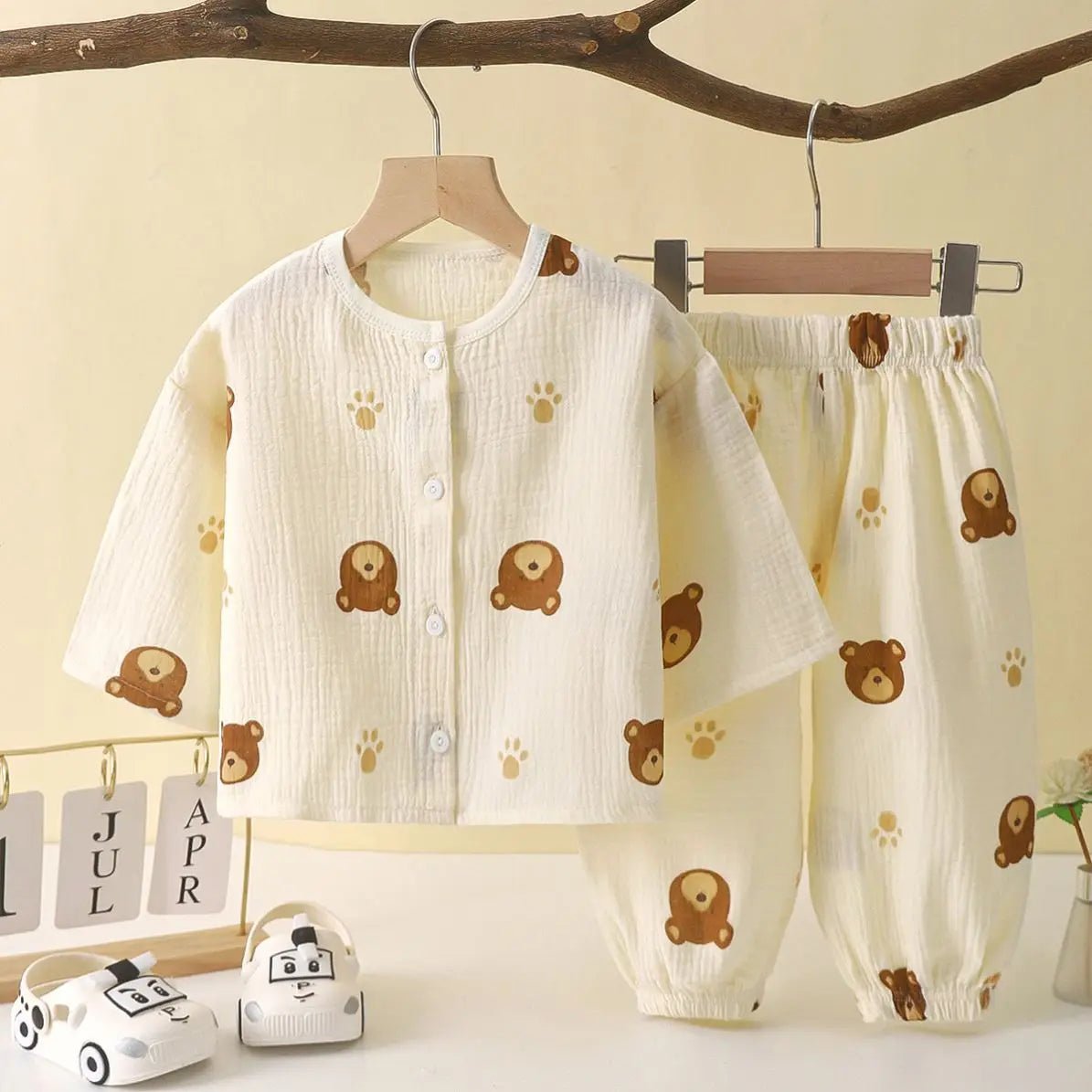 Toddler Boys Girls Set Muslin Baby Clothes Kids Clothing Pajamas 2 Pieces Sets - PratSN
