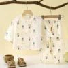Toddler Boys Girls Set Muslin Baby Clothes Kids Clothing Pajamas 2 Pieces Sets - PratSN