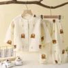 Toddler Boys Girls Set Muslin Baby Clothes Kids Clothing Pajamas 2 Pieces Sets - PratSN