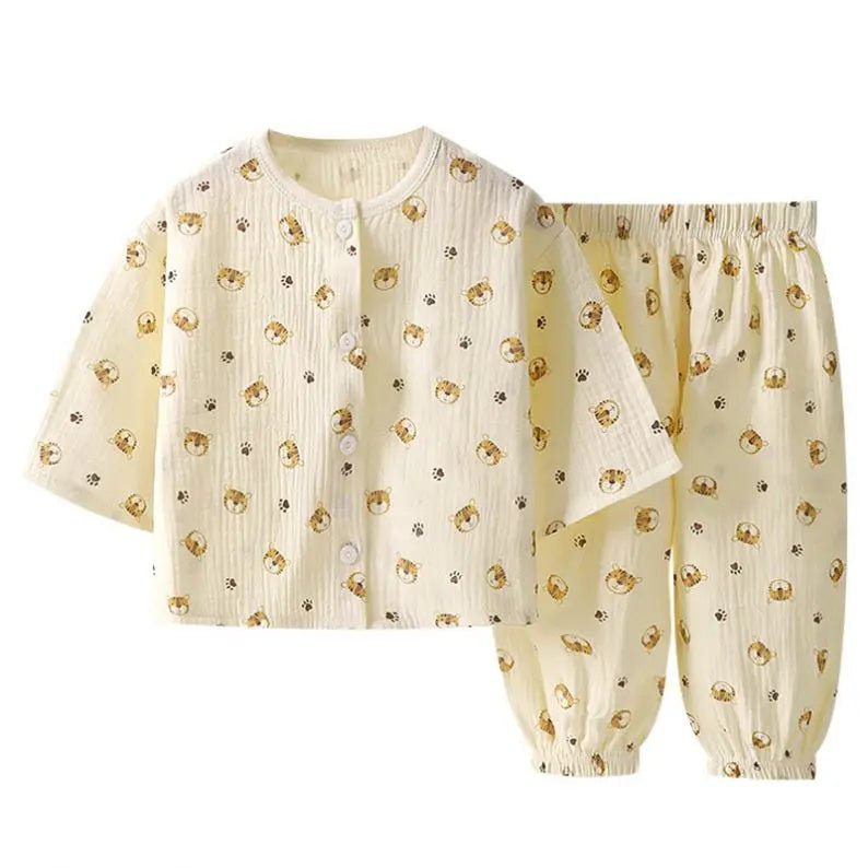 Toddler Boys Girls Set Muslin Baby Clothes Kids Clothing Pajamas 2 Pieces Sets - PratSN