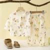 Toddler Boys Girls Set Muslin Baby Clothes Kids Clothing Pajamas 2 Pieces Sets - PratSN