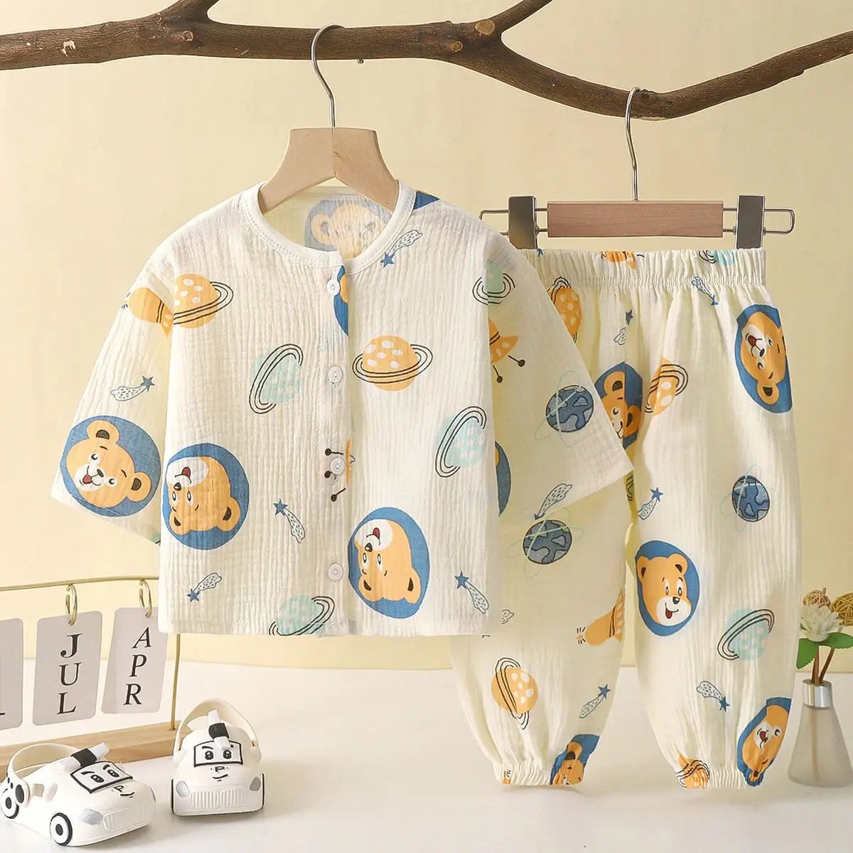 Toddler Boys Girls Set Muslin Baby Clothes Kids Clothing Pajamas 2 Pieces Sets - PratSN