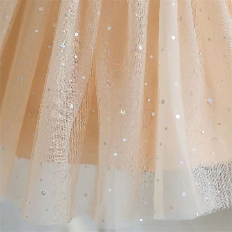 Toddler Girls 1st Birthday Party Dresses Cute Bow Kids Princess Lace Tulle Short Dress Flower Girls Dresses for Wedding 1 - 5 Year - PratSN