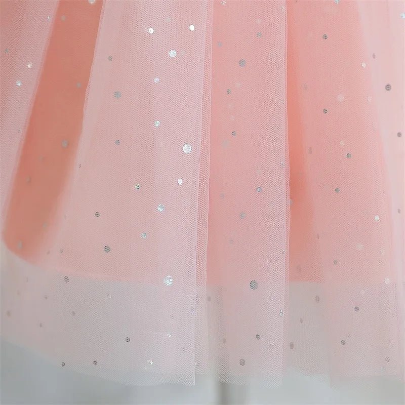 Toddler Girls 1st Birthday Party Dresses Cute Bow Kids Princess Lace Tulle Short Dress Flower Girls Dresses for Wedding 1 - 5 Year - PratSN