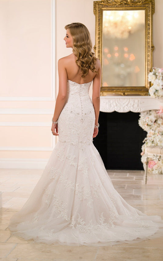 Trailing wedding dress tube top lace wedding dress - PratSN