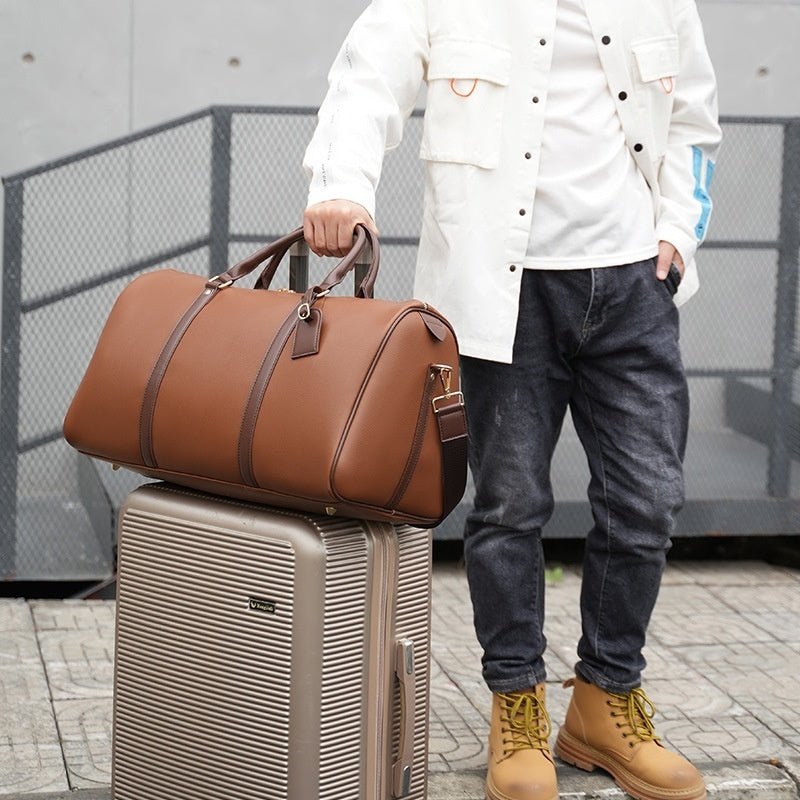Travel Large Capacity Portable Travel Luggage Dry Wet Soft Leather Bag - PratSN
