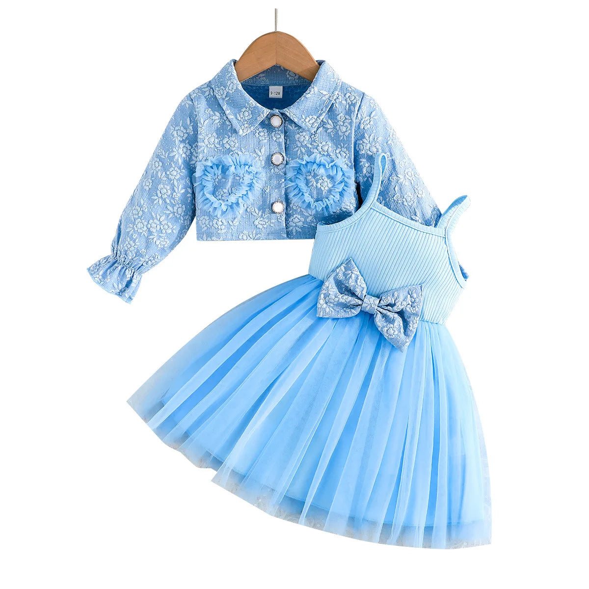 Trendy Girls' Casual Style Heart - Shape Coat Top and Halter Dress Popular and Well Selling Among Trendsetters - PratSN