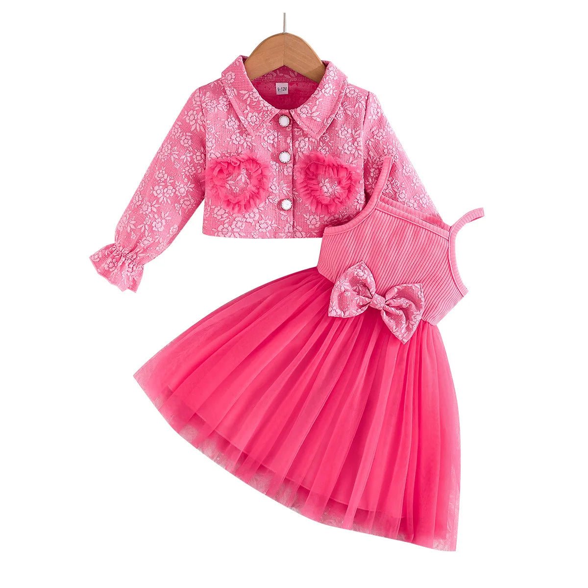 Trendy Girls' Casual Style Heart - Shape Coat Top and Halter Dress Popular and Well Selling Among Trendsetters - PratSN