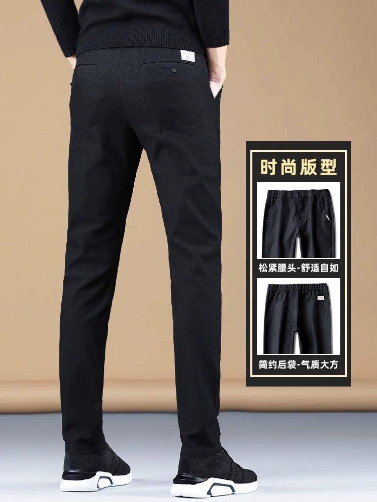 Trendy Men's Spring and Autumn Black Sports Casual Pants - PratSN