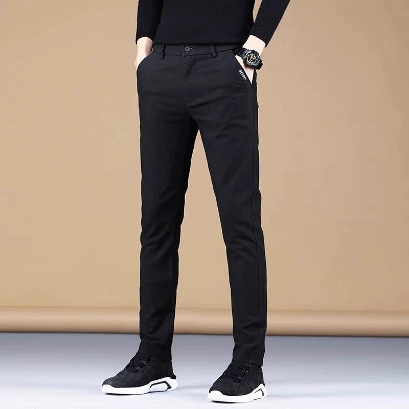 Trendy Men's Spring and Autumn Black Sports Casual Pants - PratSN