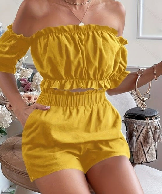 Two Pieces Of Short Sleeve Shorts For Women - PratSN