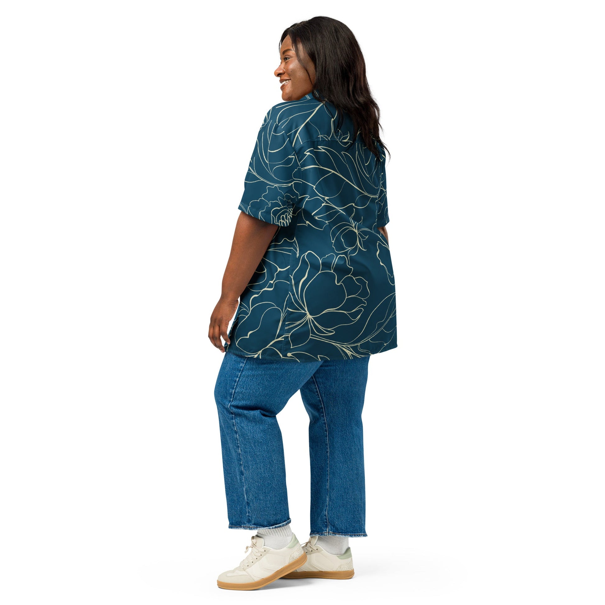 Unique Sharpa blue Button shirt - unisex floral shirt | Unisex Button shirts - PratSN