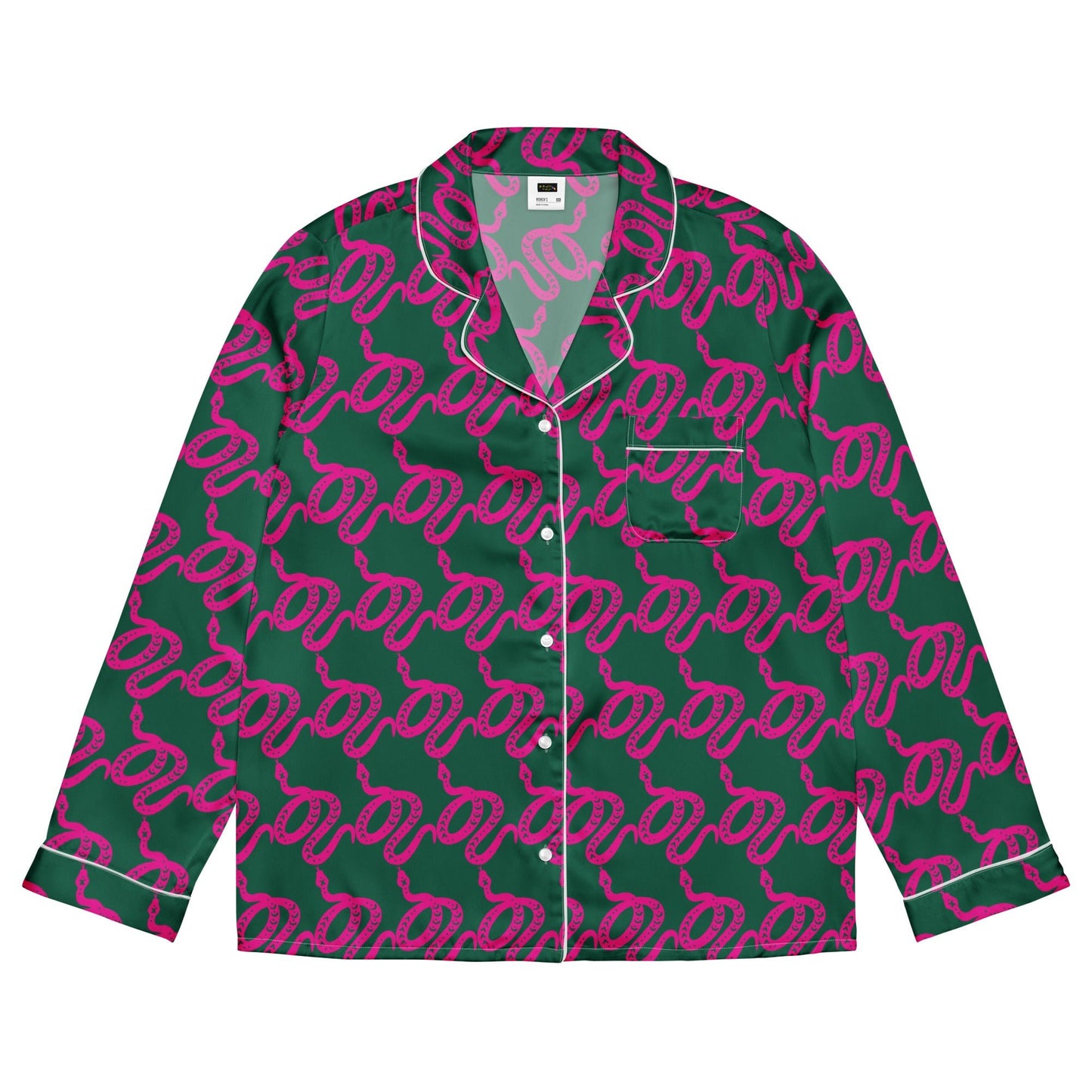 Unique Women’s Sleepwear - All - Over Print Long Sleeve Pajama Top - PratSN