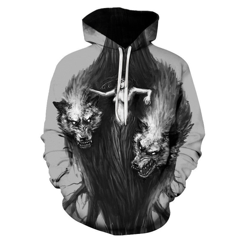 Unisex 3D Digital Print Hooded Couple Sweatshirt - PratSN