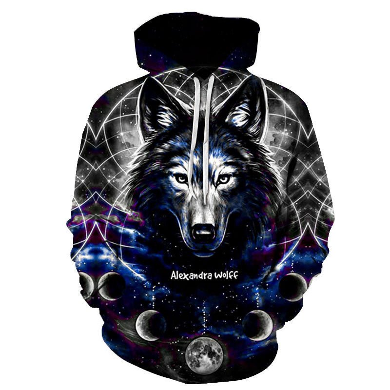 Unisex 3D Digital Print Hooded Couple Sweatshirt - PratSN