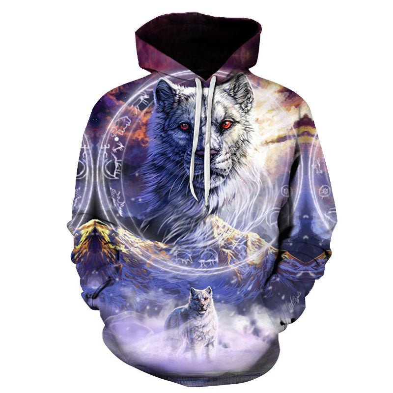Unisex 3D Digital Print Hooded Couple Sweatshirt - PratSN