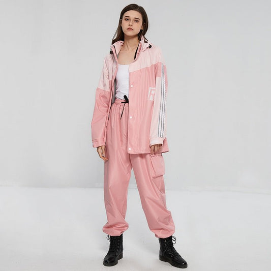 Unisex Adult Reflective And Breathable Raincoat And Rain Pants Suit - PratSN