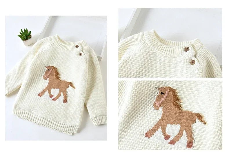 Unisex Baby Velvet Thick Sweaters Cold Winter Soft Cotton Boys Knitwear Pullover Girls Sweater Toddler Kids Clothes Coats - PratSN