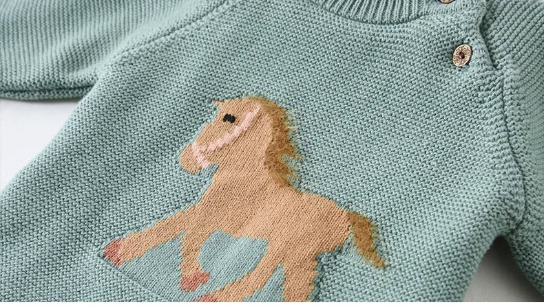 Unisex Baby Velvet Thick Sweaters Cold Winter Soft Cotton Boys Knitwear Pullover Girls Sweater Toddler Kids Clothes Coats - PratSN