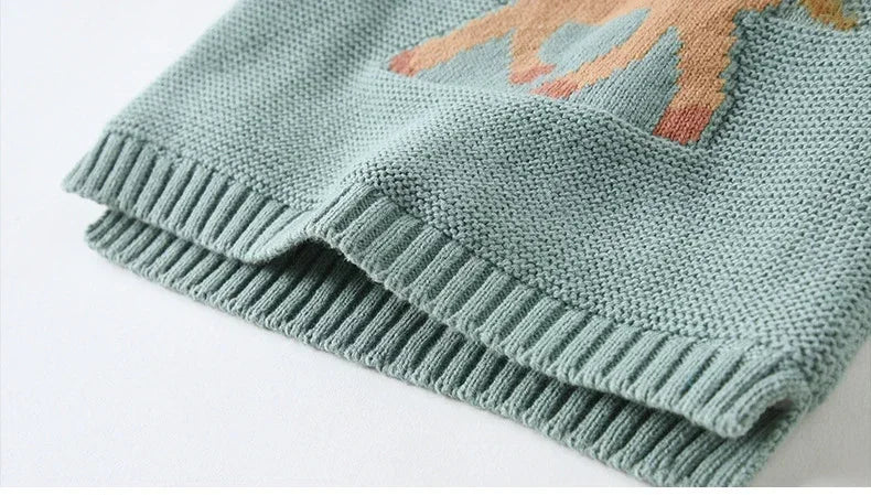 Unisex Baby Velvet Thick Sweaters Cold Winter Soft Cotton Boys Knitwear Pullover Girls Sweater Toddler Kids Clothes Coats - PratSN