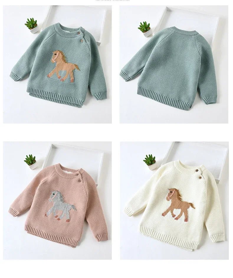 Unisex Baby Velvet Thick Sweaters Cold Winter Soft Cotton Boys Knitwear Pullover Girls Sweater Toddler Kids Clothes Coats - PratSN