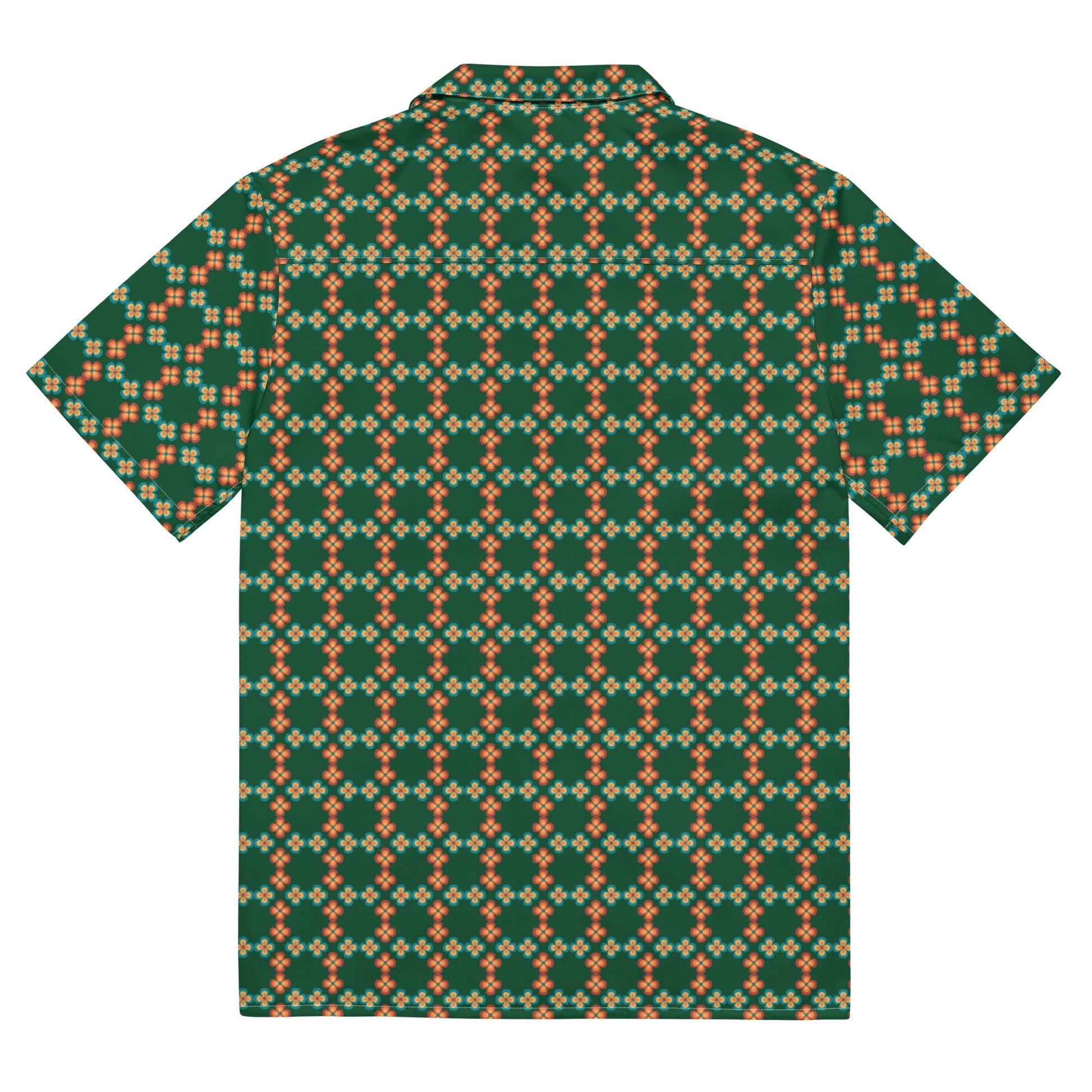 Unisex button shirt, Flora lForest Green Summer Shirt, Unisex Beach Shirt, Casual Shirt, Short Sleeve button Down shirt - PratSN