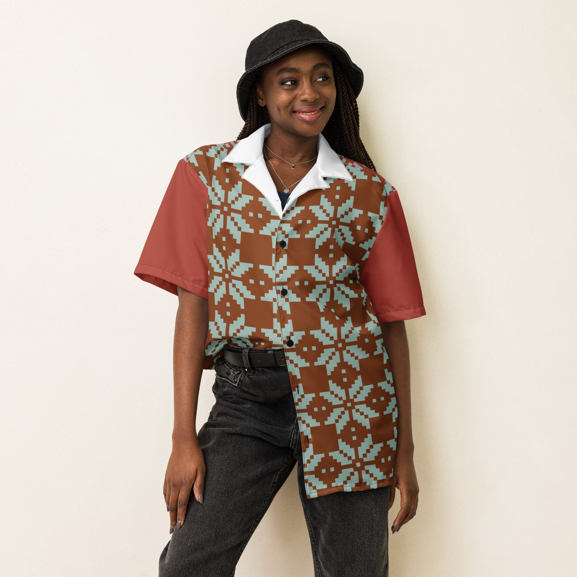 Unisex button shirt, Summer Casual Shirt, Floral Printed Shirts - PratSN