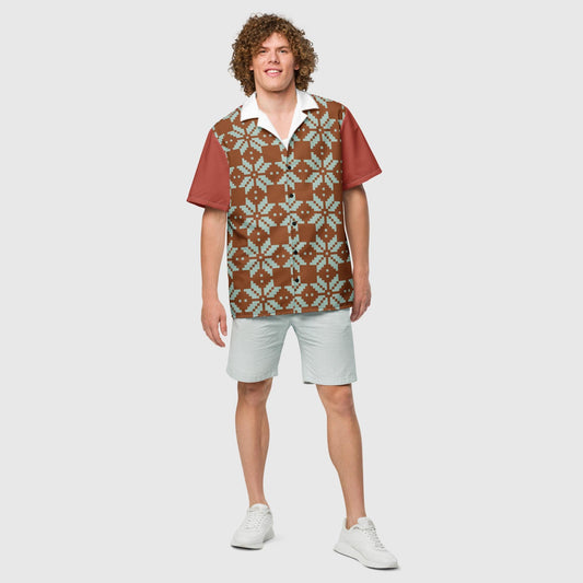 Unisex button shirt, Summer Casual Shirt, Floral Printed Shirts, Short Sleeve, Beach Shorts Shirts - PratSN