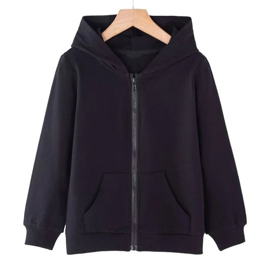Unisex Children Tops Zipper Style Hoodies Coat Boy Black Girls Pink Age 3 - 12 Kids Sweatshirt Festival Festival Gifts - PratSN