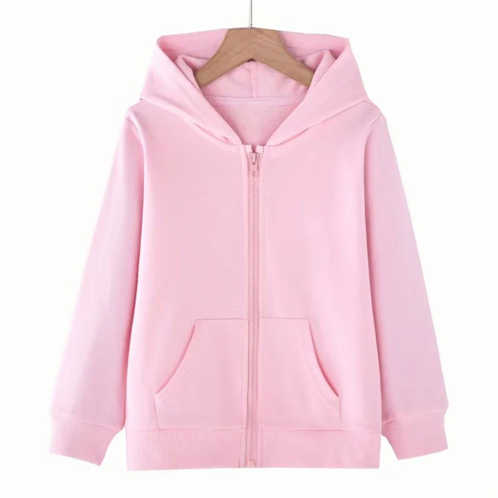 Unisex Children Tops Zipper Style Hoodies Coat Boy Black Girls Pink Age 3 - 12 Kids Sweatshirt Festival Festival Gifts - PratSN