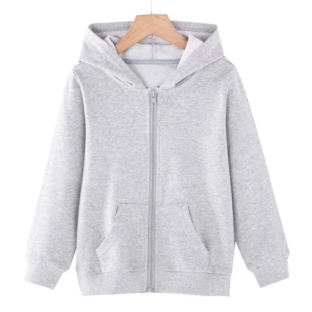 Unisex Children Tops Zipper Style Hoodies Coat Boy Black Girls Pink Age 3 - 12 Kids Sweatshirt Festival Festival Gifts - PratSN
