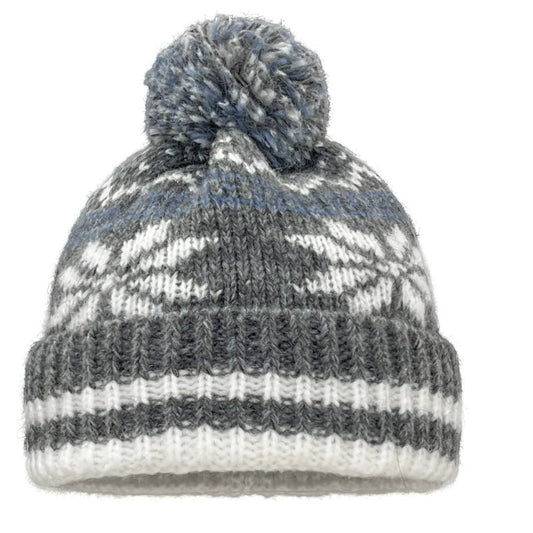 Unisex Couple Autumn and Winter Thick Warm Christmas Snowflake Stripes Sleeve Cap - PratSN