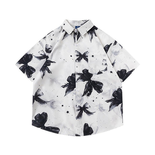 Unisex Full - Printed Bow Shirt For Men And Women - PratSN