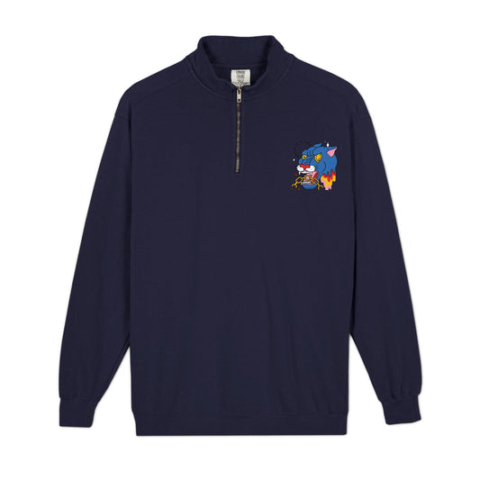 Unisex garment-dyed quarter-zip sweatshirt - PratSN