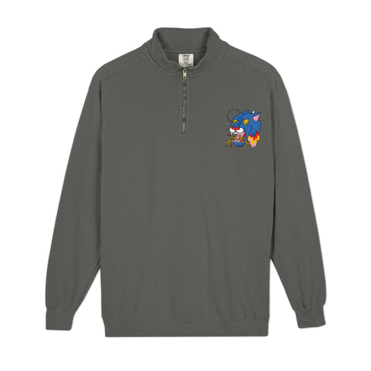 Unisex garment-dyed quarter-zip sweatshirt - PratSN