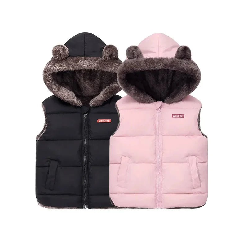 Unisex Hooded Down Vest Coats Autumn Spring Baby Thick Warm Waistcoat Kids Outerwear Children Clothing Boys Girls Jackets Vest 2 - 6Y - PratSN
