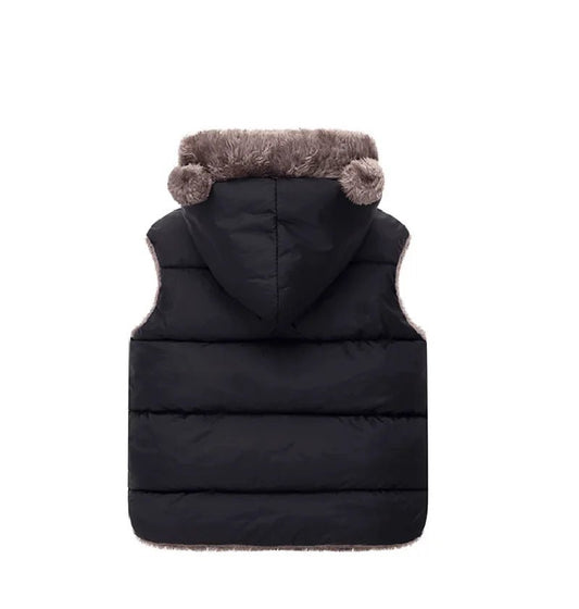 Unisex Hooded Down Vest Coats Autumn Spring Baby Thick Warm Waistcoat Kids Outerwear Children Clothing Boys Girls Jackets Vest 2 - 6Y - PratSN